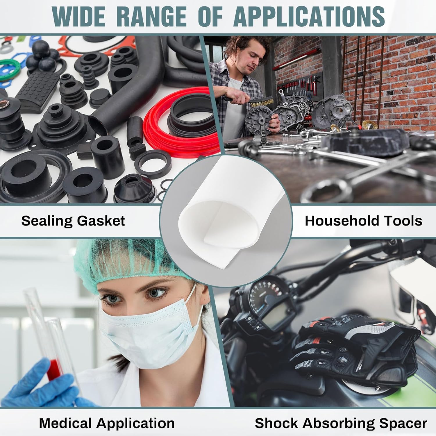 Feuille de caoutchouc de silicone 12 x 12 pouces, tampon en caoutchouc blanc de 1/8 pouce, matériau de joint en caoutchouc résistant à la chaleur - Fournisseurs Paidu